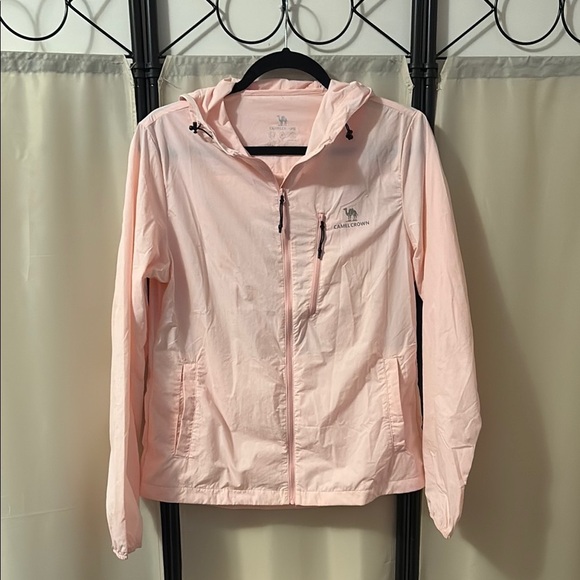 camel crown Jackets & Blazers - Camel Crown light pink hooded jacket
